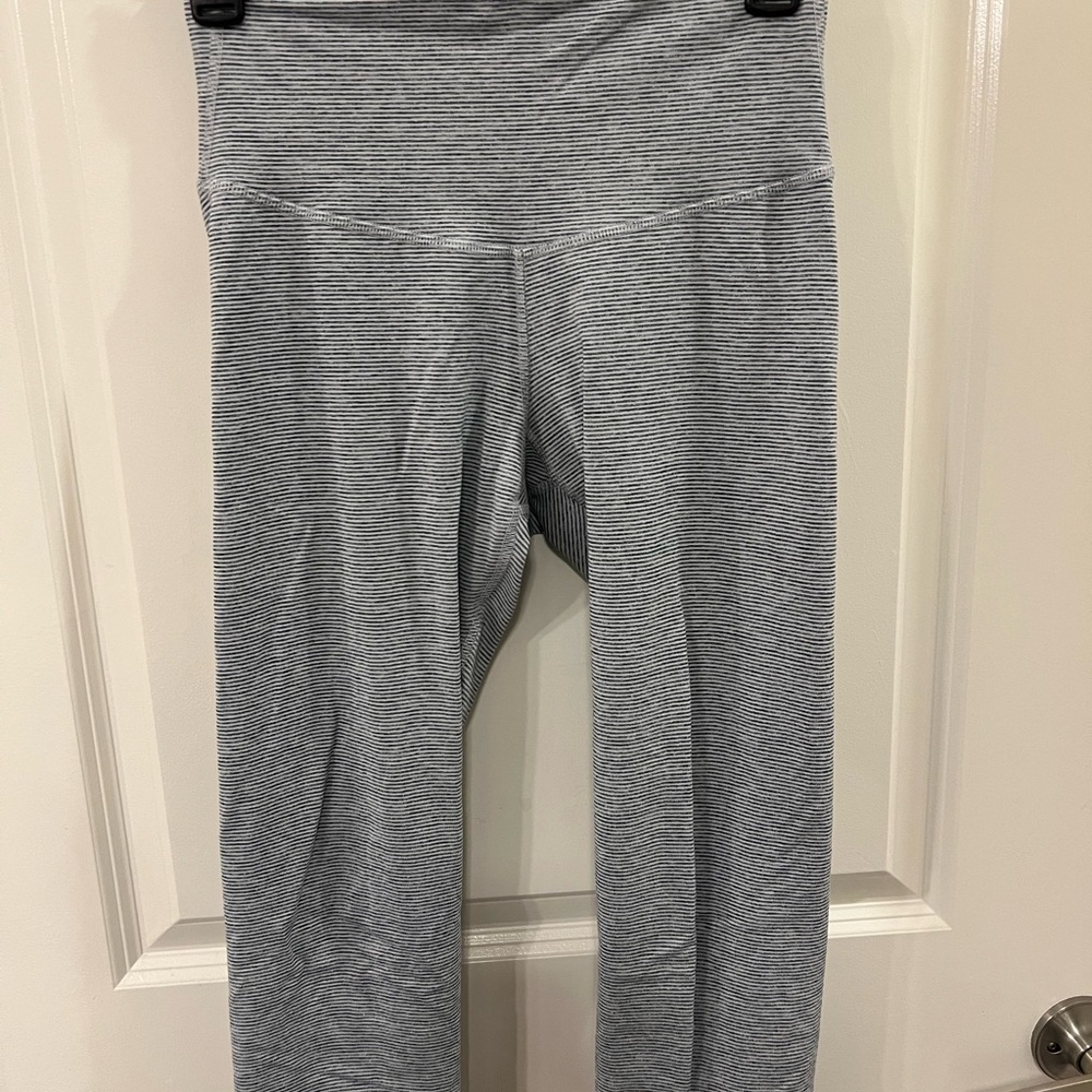 Gray Striped Leggings